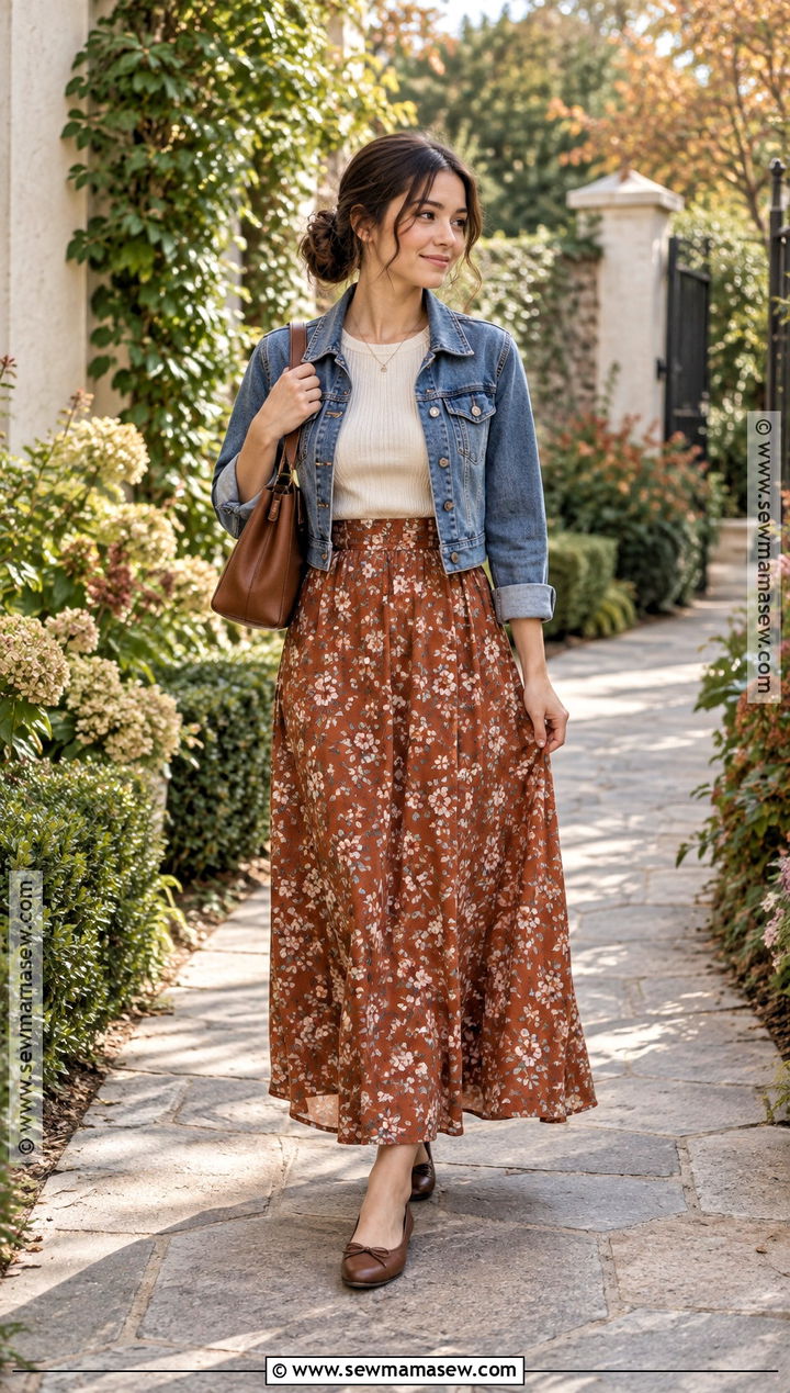 70 Degree Fall Outfit With A Maxi Skirt And Knit Top - 25 70 degree weather outfit fall ideas