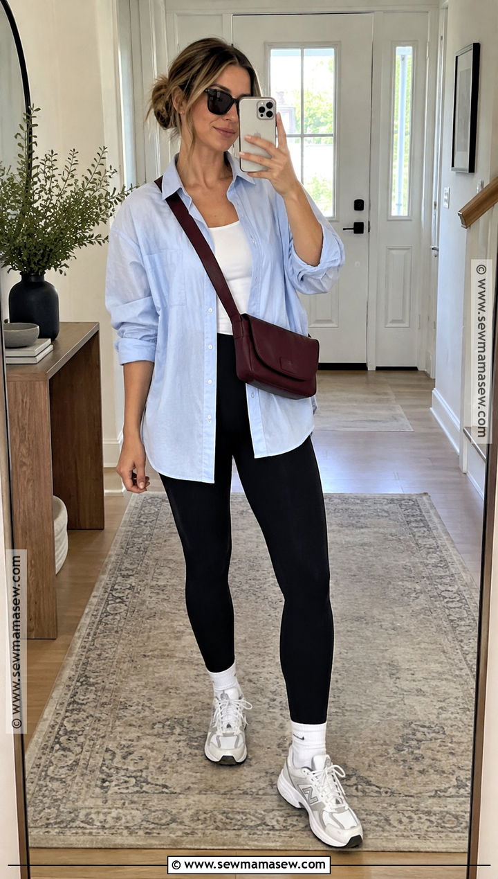 70 Degree Fall Outfit With Leggings And An Oversized Shirt - 25 70 degree weather outfit fall ideas