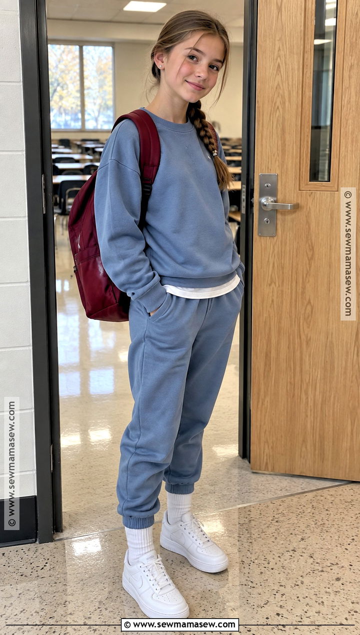 7th Grade Matching Sweat Set And Sneakers Outfit - 20 back to school outfits 7th grade for girls