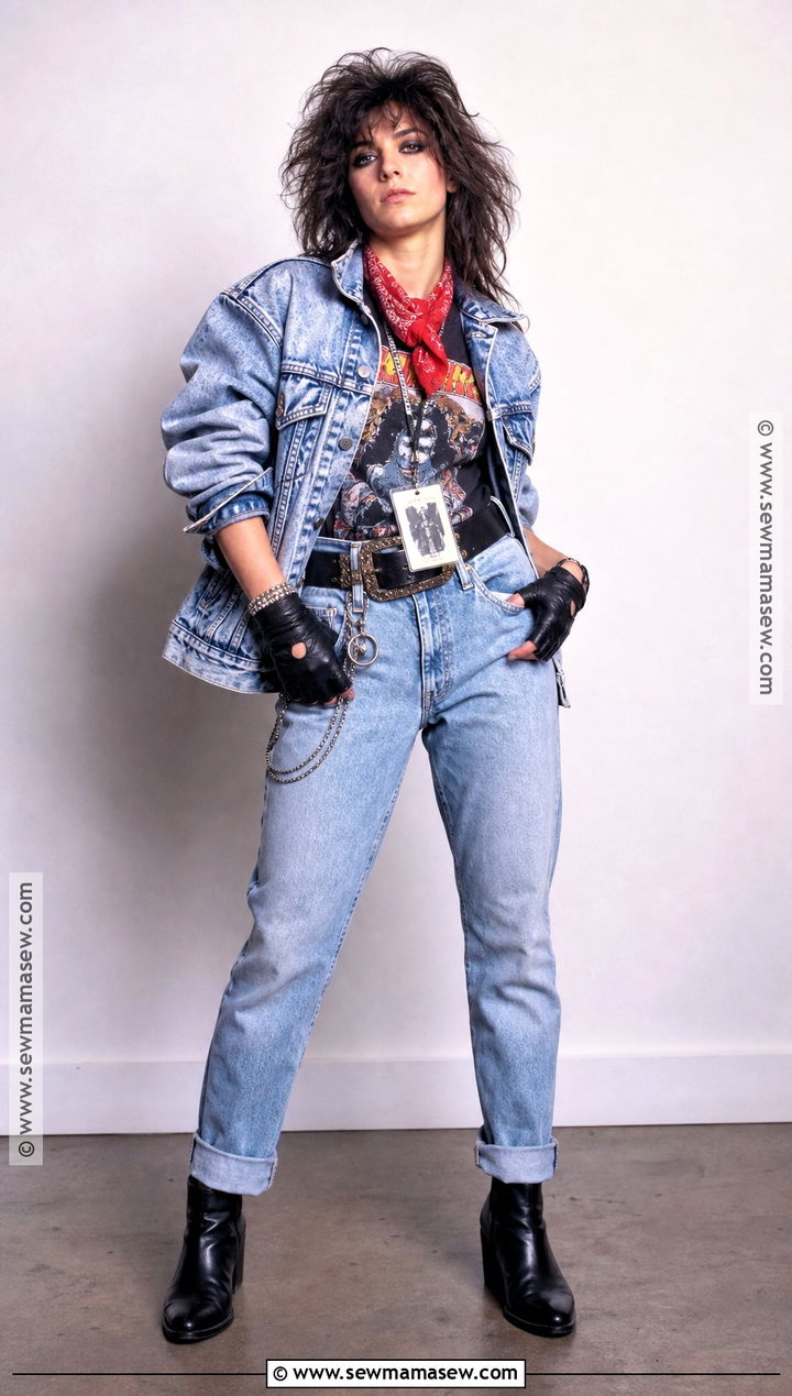 80s Denim Rocker Dress Up Costume - 30 80s dress up ideas