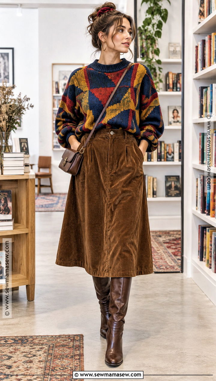 80s Fall Graphic Sweater Outfit - 20 80S Fall Fashion Ideas