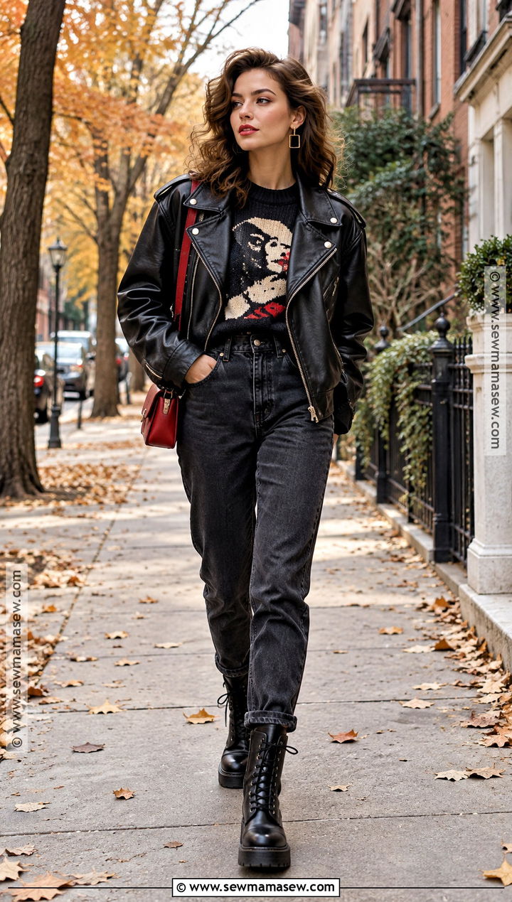 80s Fall Leather Jacket Outfit - 20 80S Fall Fashion Ideas