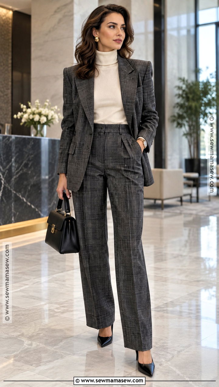 80s Fall Outfit With Power Suit And Turtleneck - 20 80s fall outfits