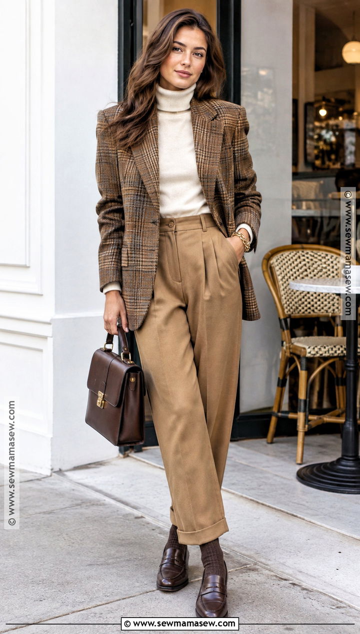 80s Fall Plaid Blazer Outfit - 20 80S Fall Fashion Ideas