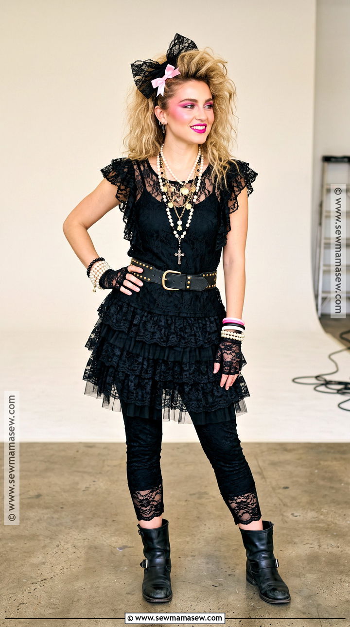 80s Madonna Costume With Lace Skirt - 30 80'S Costume Ideas