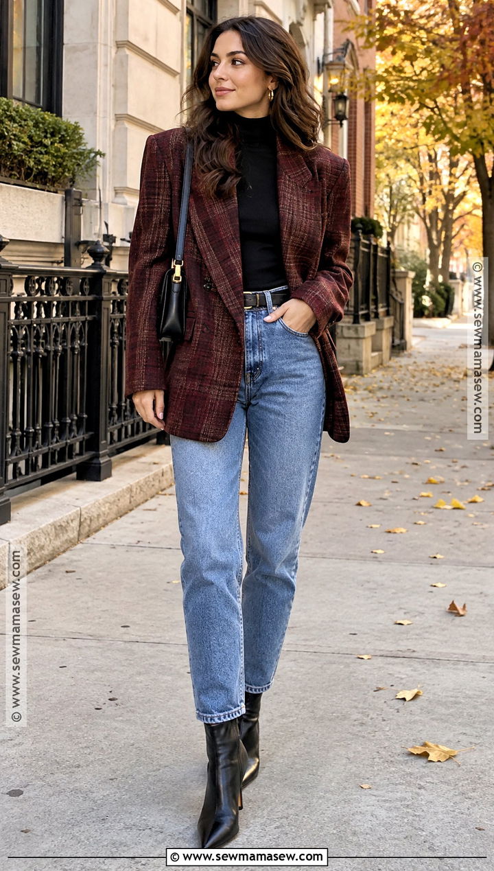 80s Oversized Blazer And Mom Jeans Outfit - 15 80s outfits fall