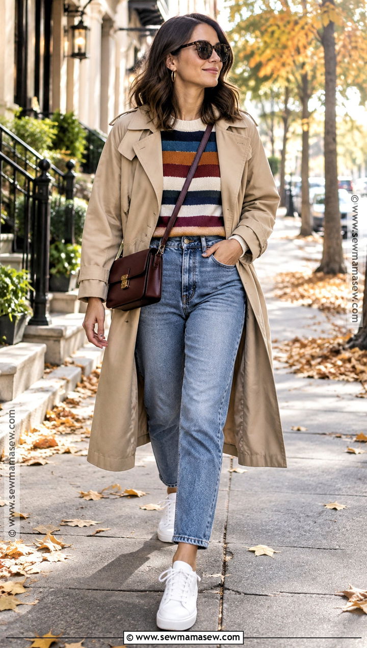 80s Trench Coat And Mom Jeans Outfit - 20 80s autumn outfits