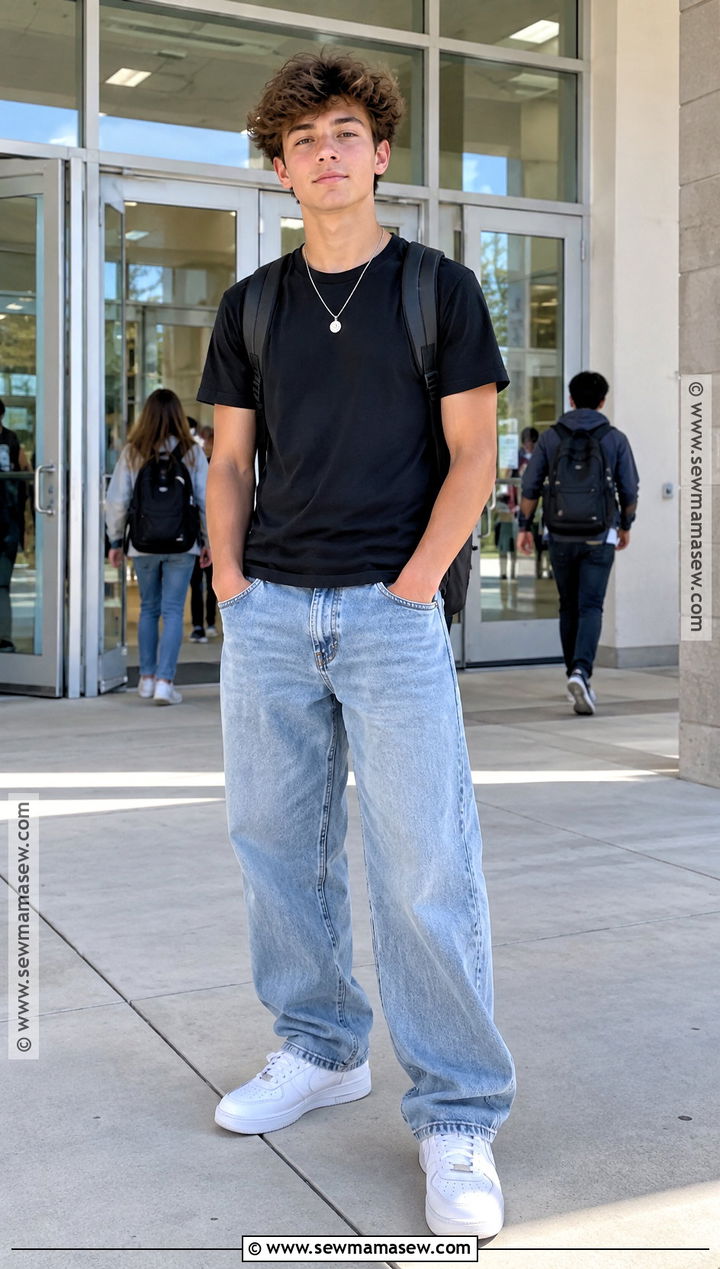 8th Grade Baggy Jeans And Fitted T Shirt Outfit - 20 back to school fits 8th grade