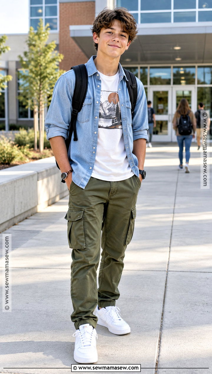 8th Grade Cargo Pants And Graphic T Shirt Outfit - 20 back to school fits 8th grade