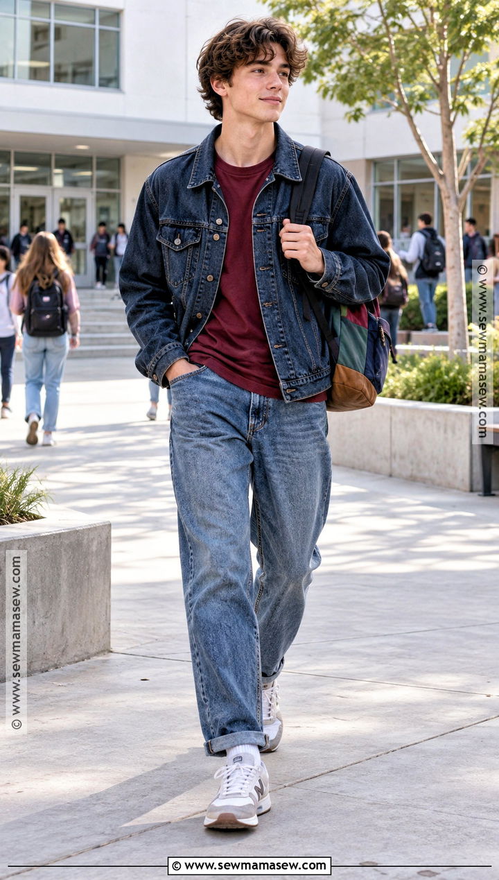 8th Grade Denim Jacket And Loose Jeans Outfit - 20 back to school fits 8th grade