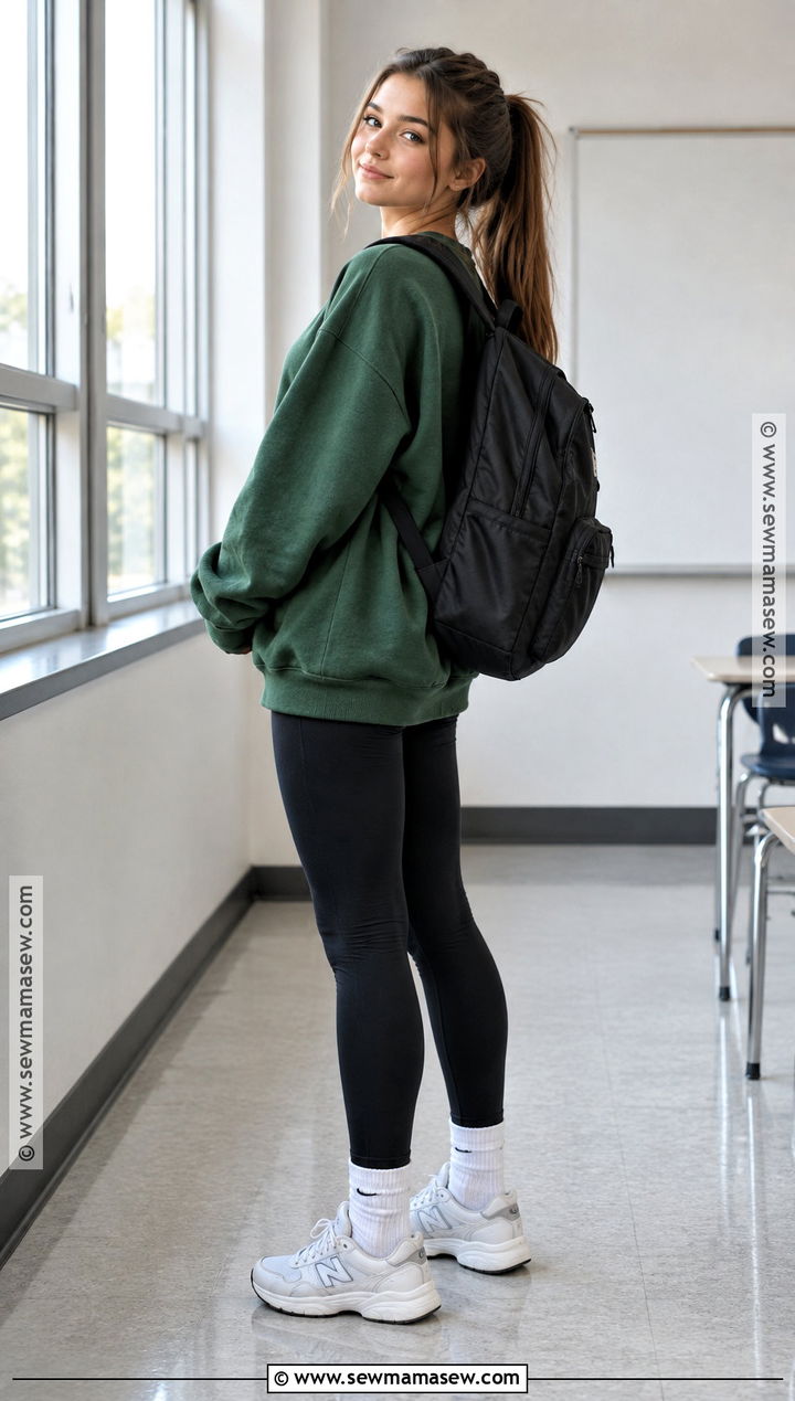 8th Grade Leggings And Oversized Sweatshirt Outfit - 20 back to school fits 8th grade
