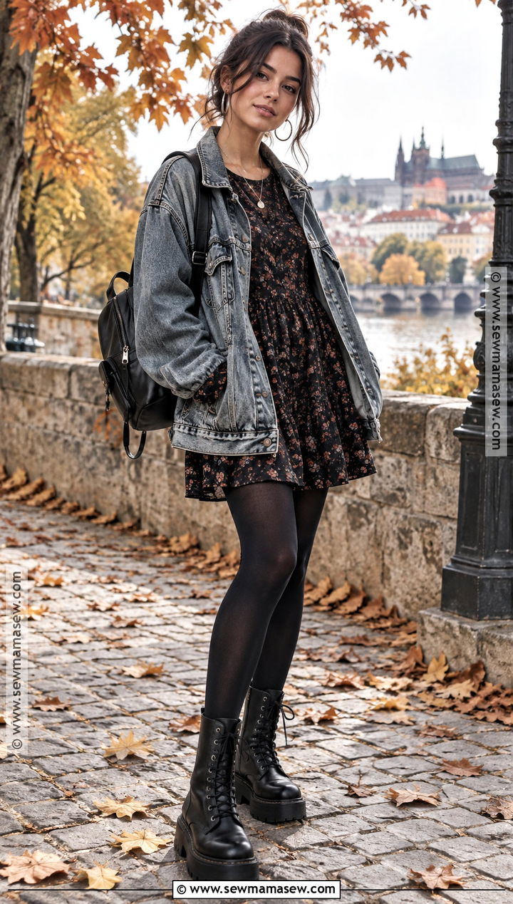90s Babydoll Dress And Combat Boots Outfit - 15 90s fall style ideas
