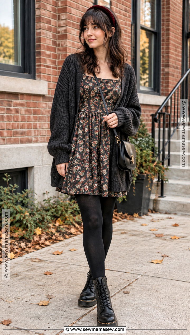 90s Babydoll Dress And Combat Boots Outfit - 15 90s fall fashion ideas for women