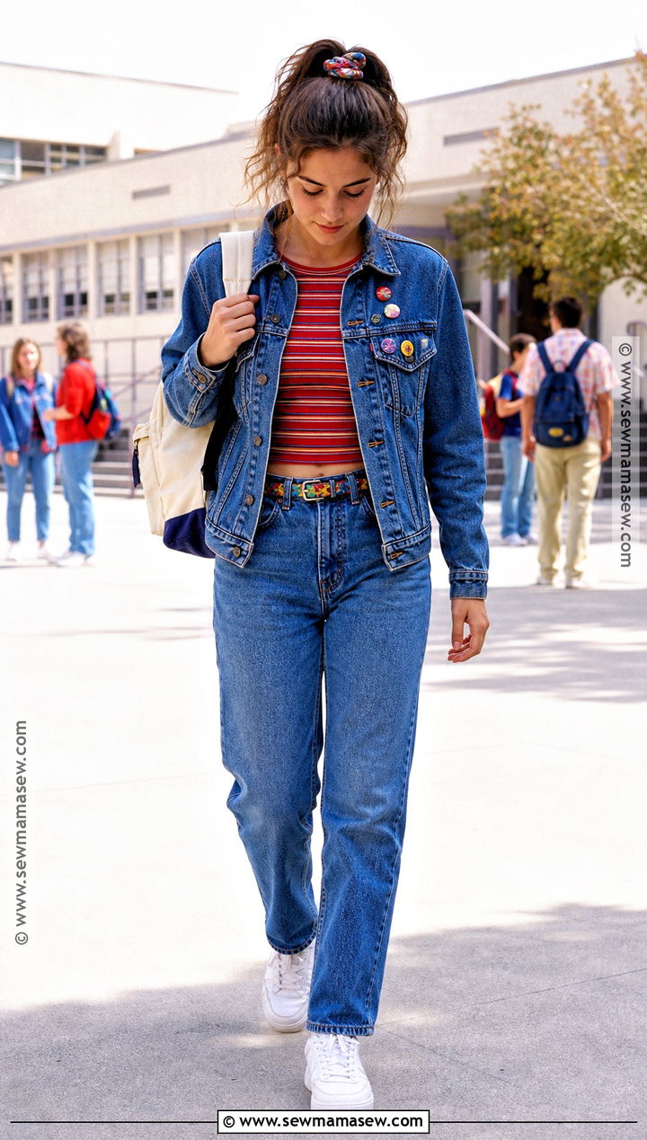 90s Denim On Denim Outfit - 30 90S Dress Up Day At School Ideas