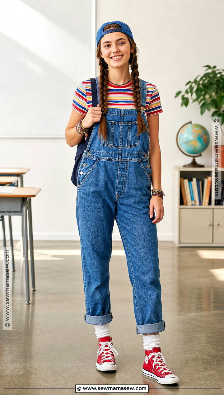 90s Denim Overalls Outfit - 30 90S Dress Up Day At School Ideas
