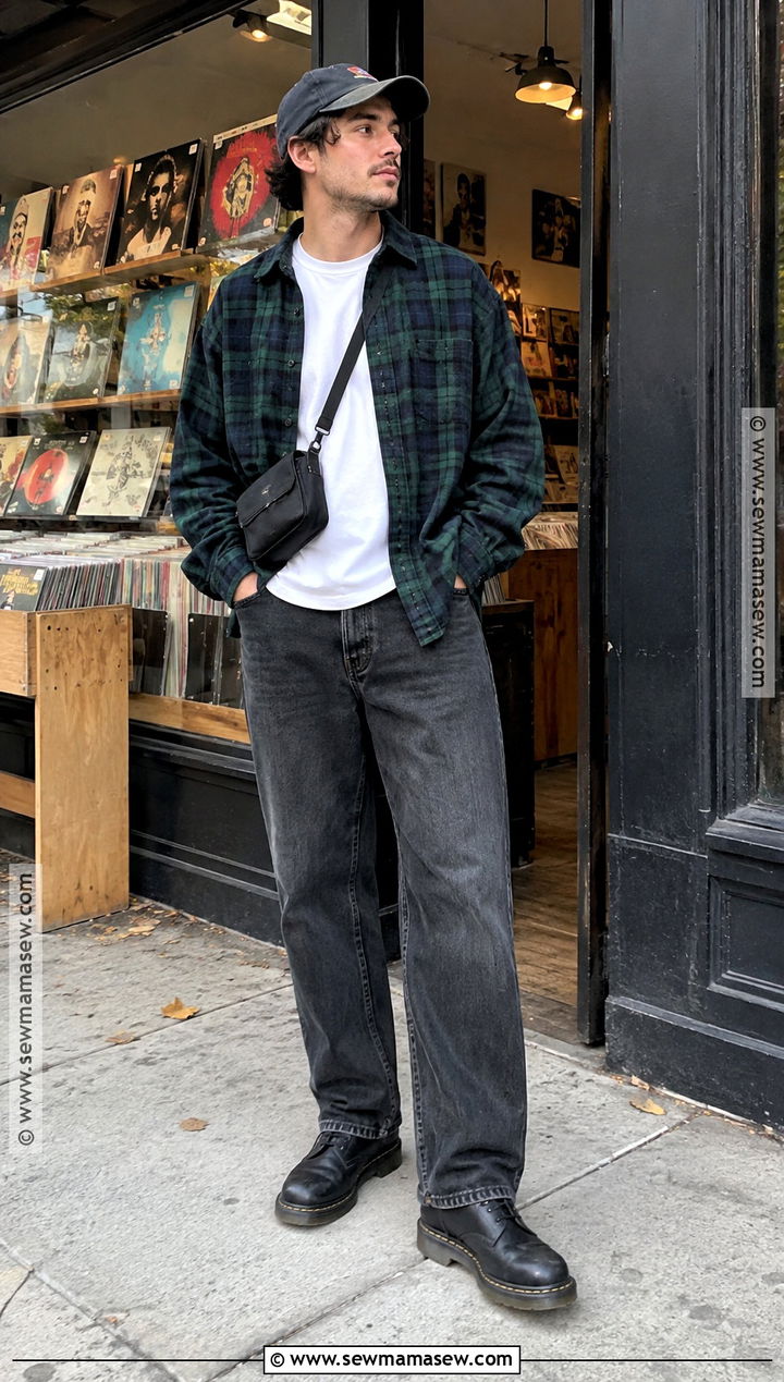 90s Flannel Shirt Fall Outfit - 15 fall outfits aesthetic vintage for men