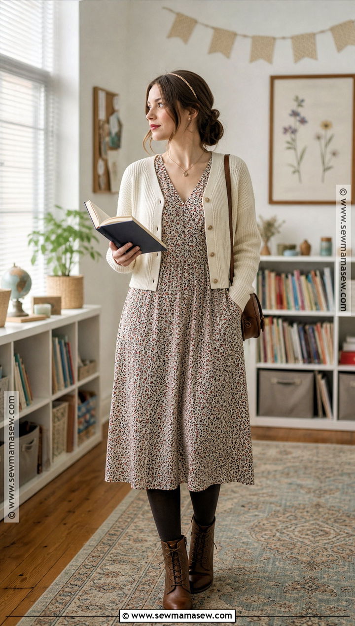 90s Floral Midi Dress Outfit - 30 90S Dress Up Day At School Ideas
