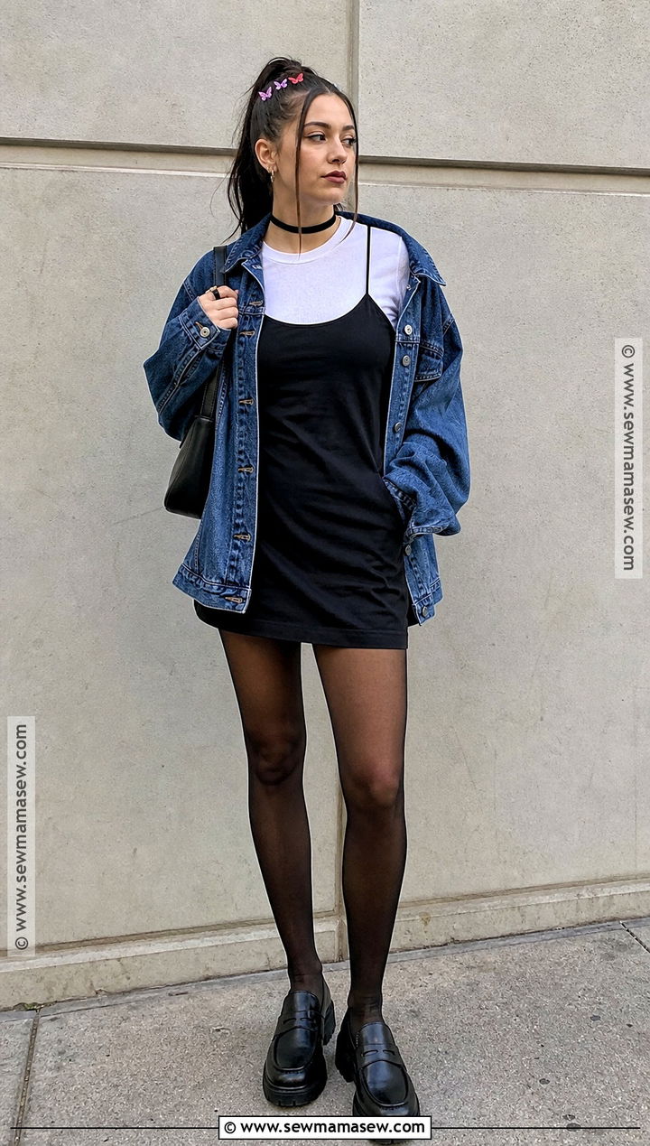 90s Halloween Outfit With Slip Dress - 30 Simple Halloween Outfits