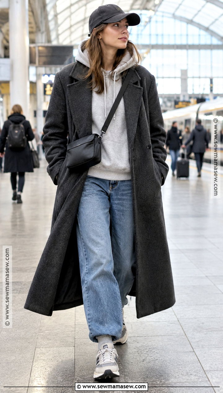 90s Hoodie And Oversized Coat Outfit - 15 90s fall fashion ideas for women