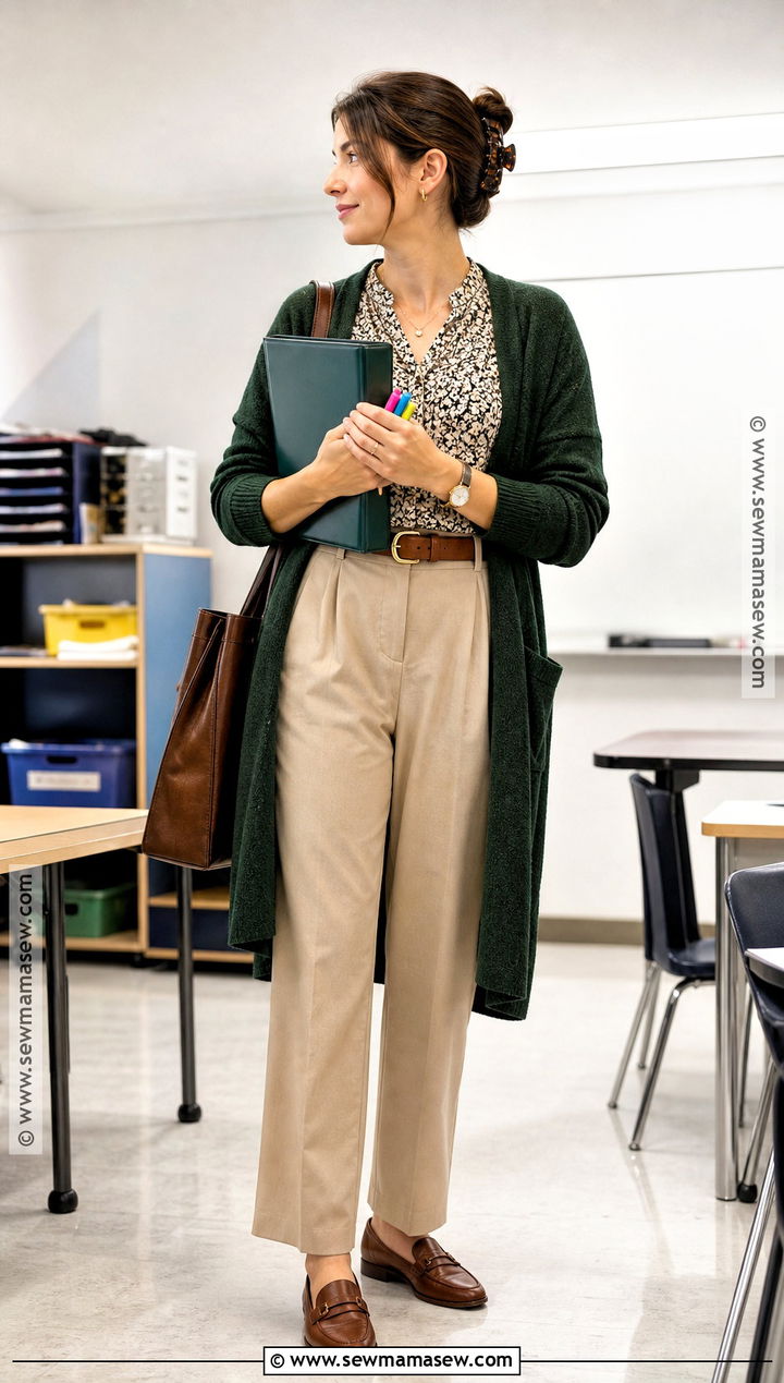90s Teacher Cardigan Outfit - 30 90S Dress Up Day At School Ideas