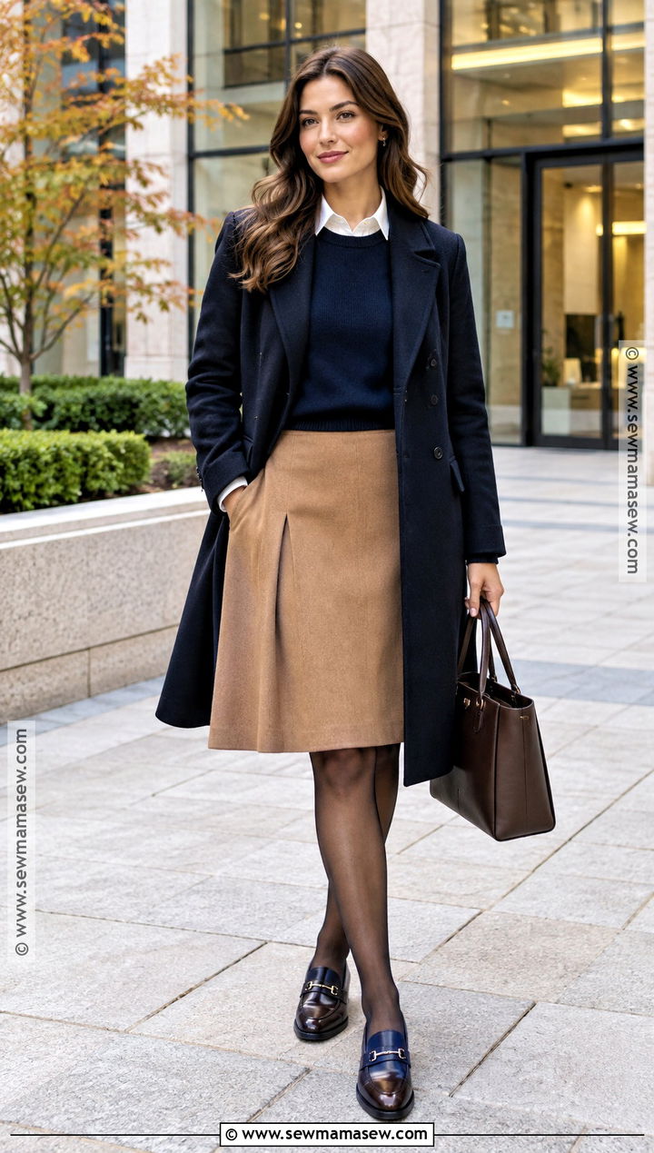 A Line Skirt Autumn Outfit - 25 skirt autumn outfit ideas