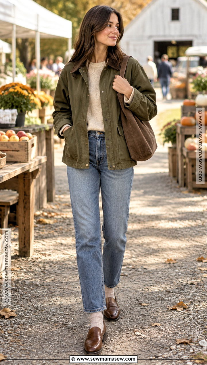 Abercrombie Barn Jacket And Straight Leg Jeans Outfit - 15 abercrombie and fitch fall outfits