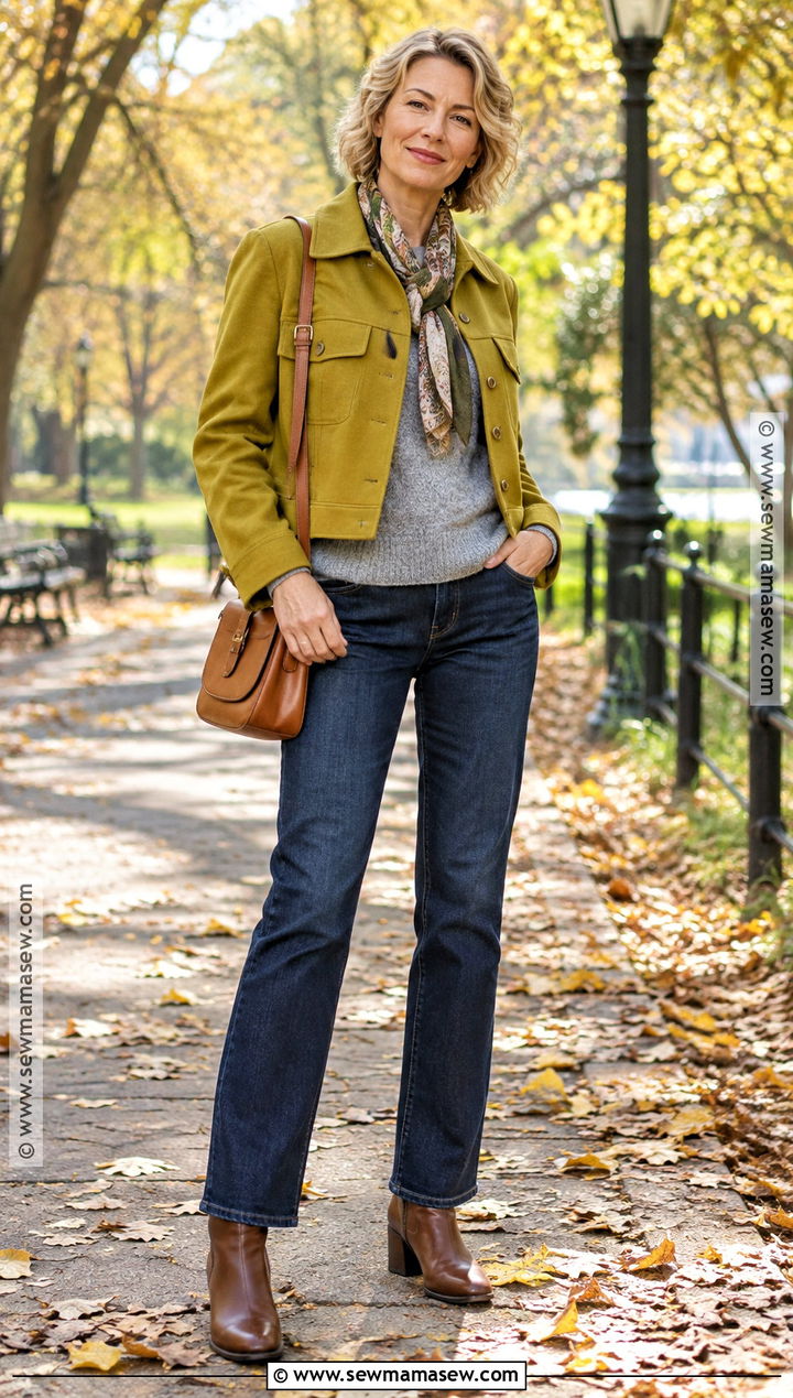 Acacia Yellow Autumn Jacket Outfit - 15 autumn fashion color trends