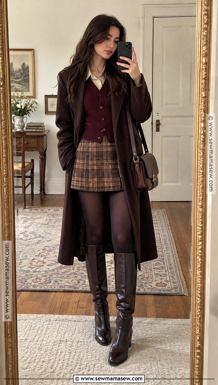 Academia Cardigan And Mini Skirt Outfit - 15 fall outfit academia ideas