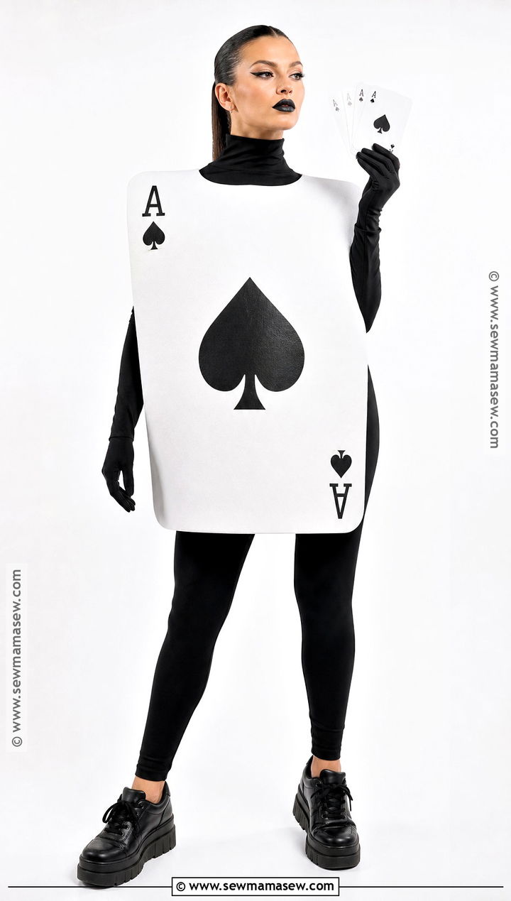 Ace Of Spades Costume With Black Jumpsuit - 30 Deck Of Cards Costume Ideas