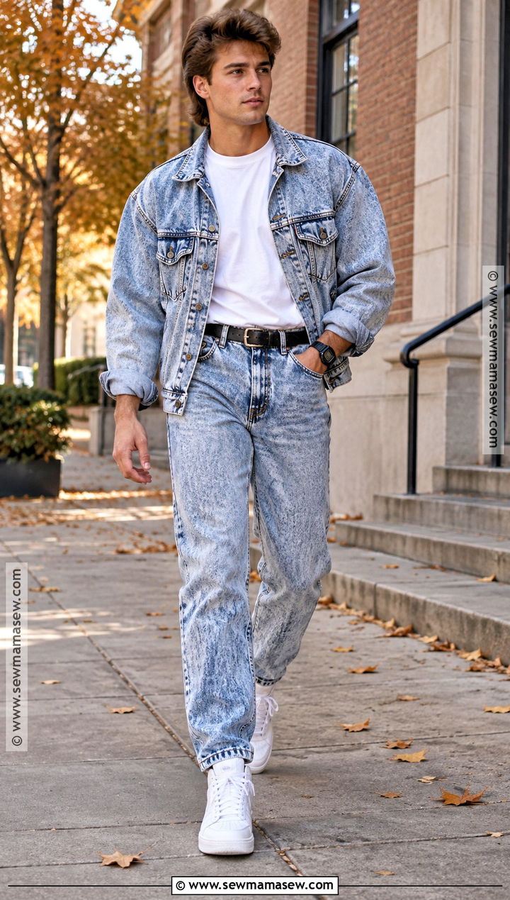 Acid Wash Denim 80s Fall Outfit - 15 80s fall outfits for men