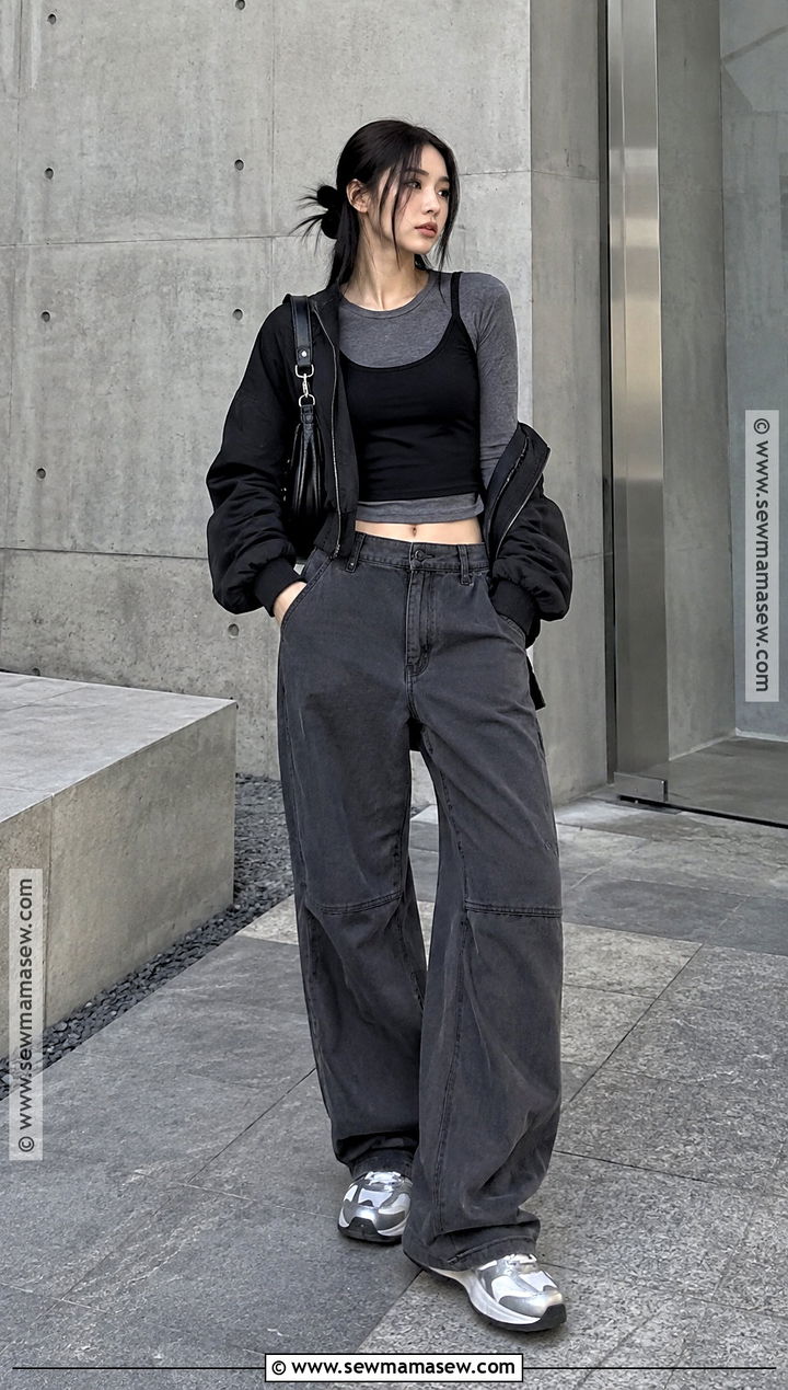 Acubi Top And Baggy Pants Outfit - 20 Asian Fall Outfits