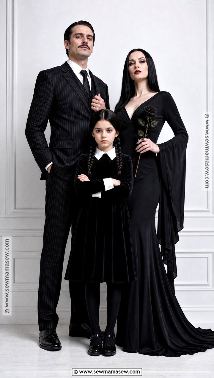 Addams Family Costume - 30 cute family halloween costumes for 3