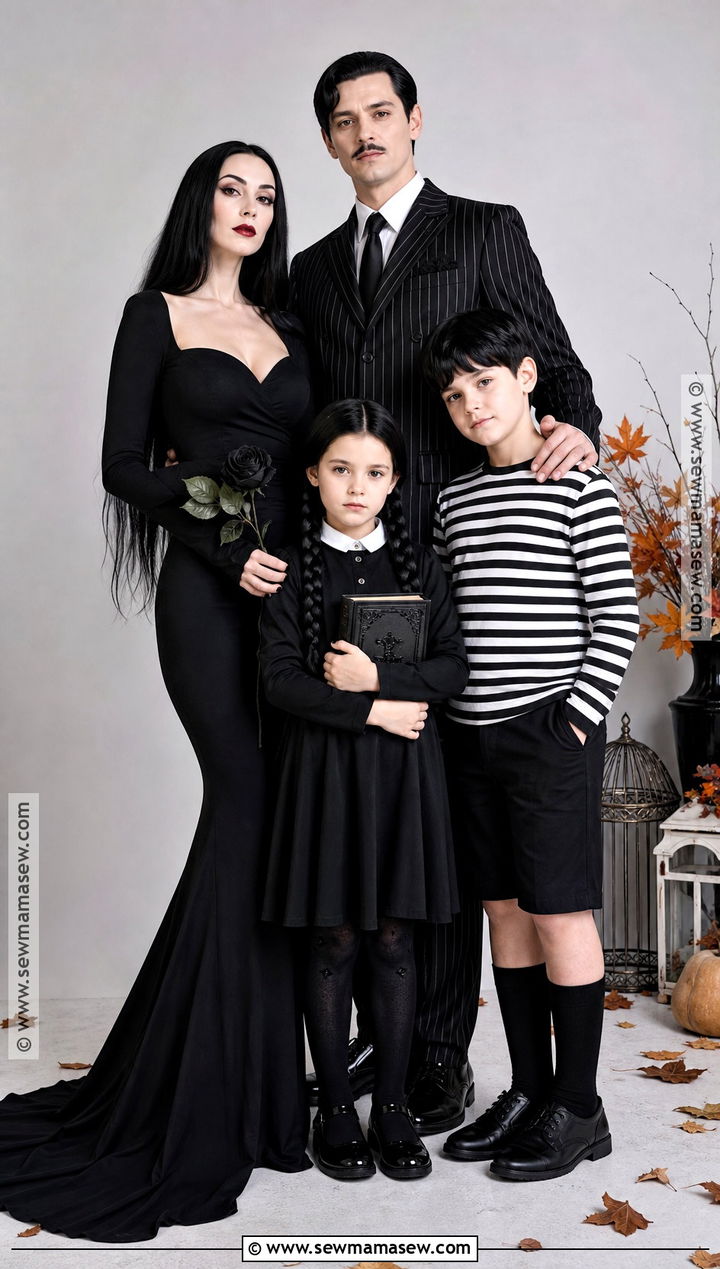 Addams Family Costume - 50 family halloween costumes