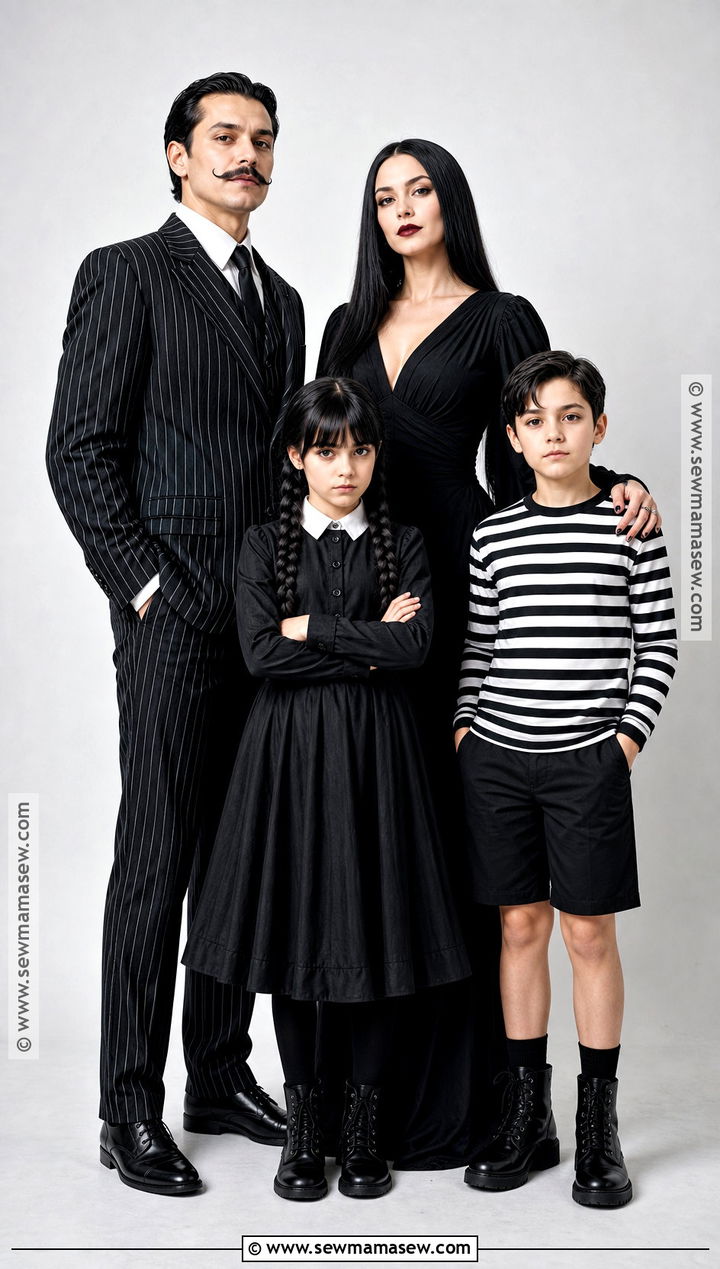 Addams Family Costume - 30 family costume ideas for 4