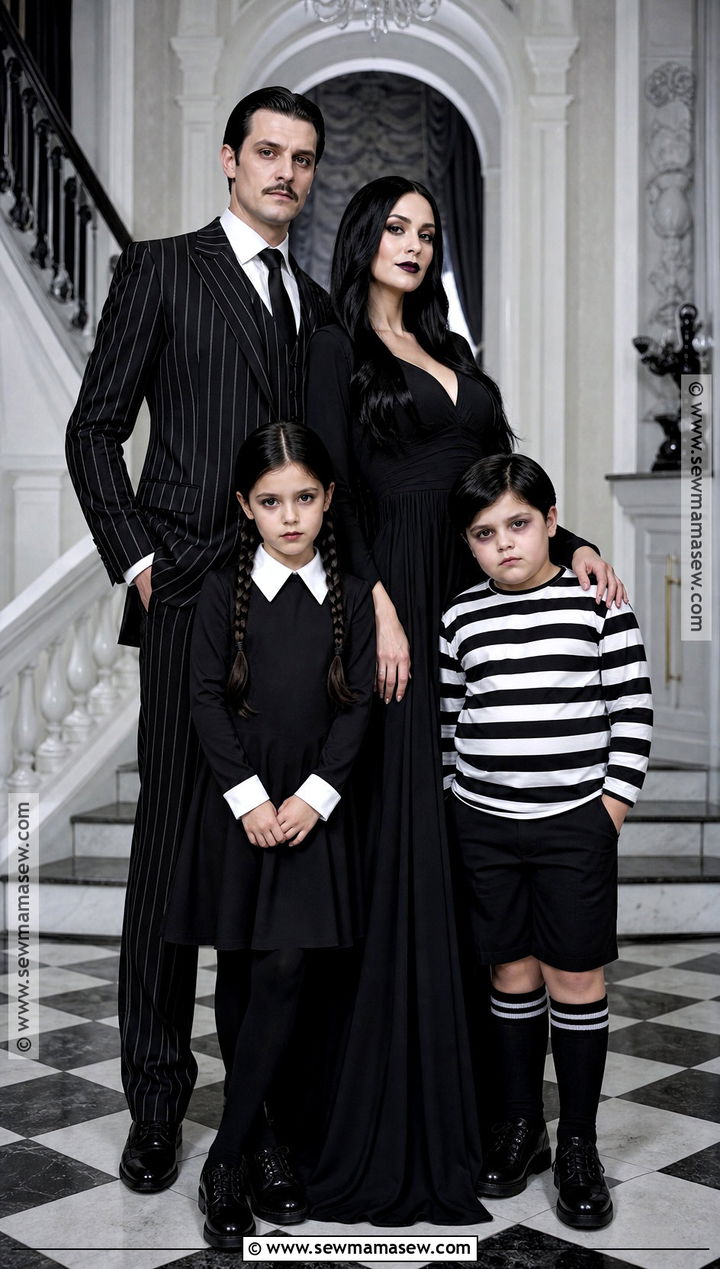 Addams Family Costume - 40 family halloween costumes for 4