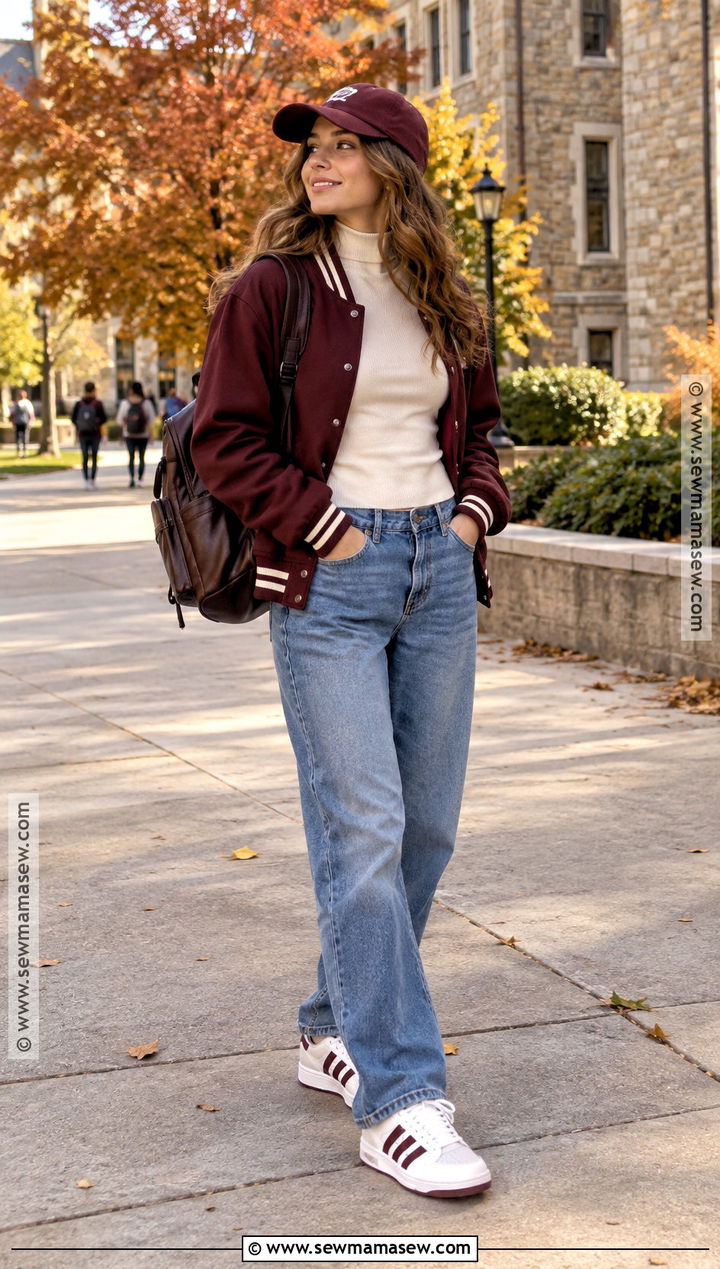 Adidas Forum Low With Varsity Jacket And Relaxed Jeans - 20 fall adidas shoes