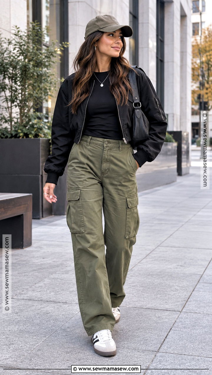 Adidas Samba Outfit With Cargo Pants And Bomber Jacket - 20 sambas adidas women outfit fall ideas
