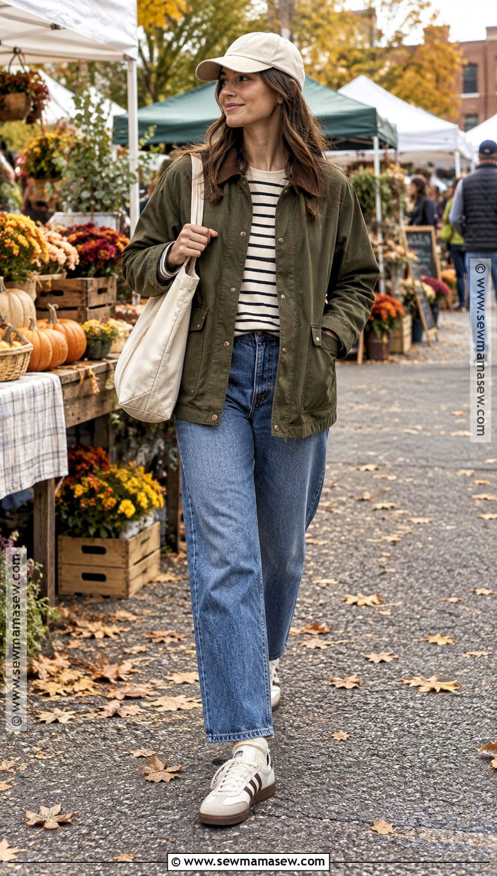 Adidas Samba With Barn Jacket And Relaxed Denim - 25 adidas samba outfit women autumn ideas