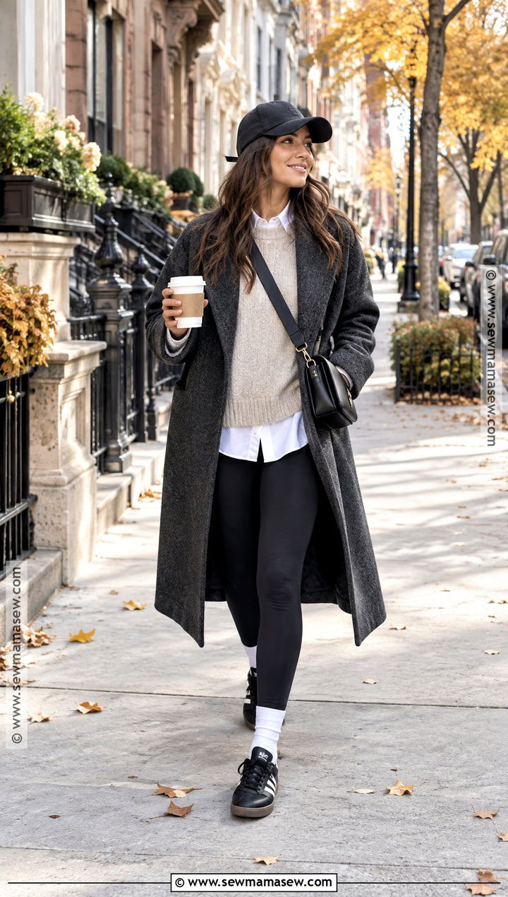 Adidas Samba With Oversized Sweater And Leggings - 20 Adidas Samba Fall Outfit Ideas