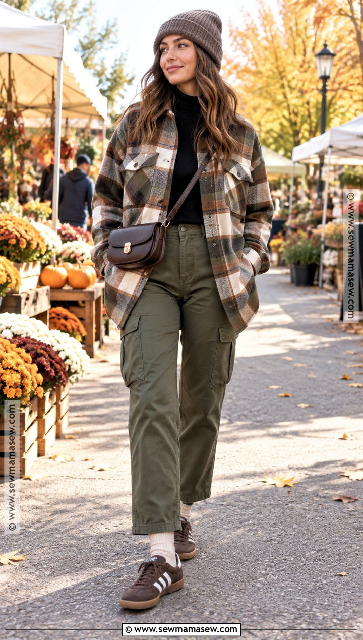 Adidas Samba With Shacket And Cargo Pants - 25 adidas samba outfit women autumn ideas