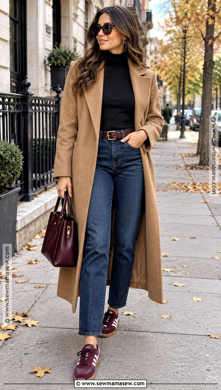 Adidas Samba With Turtleneck And Dark Wash Jeans - 25 adidas samba outfit women autumn ideas