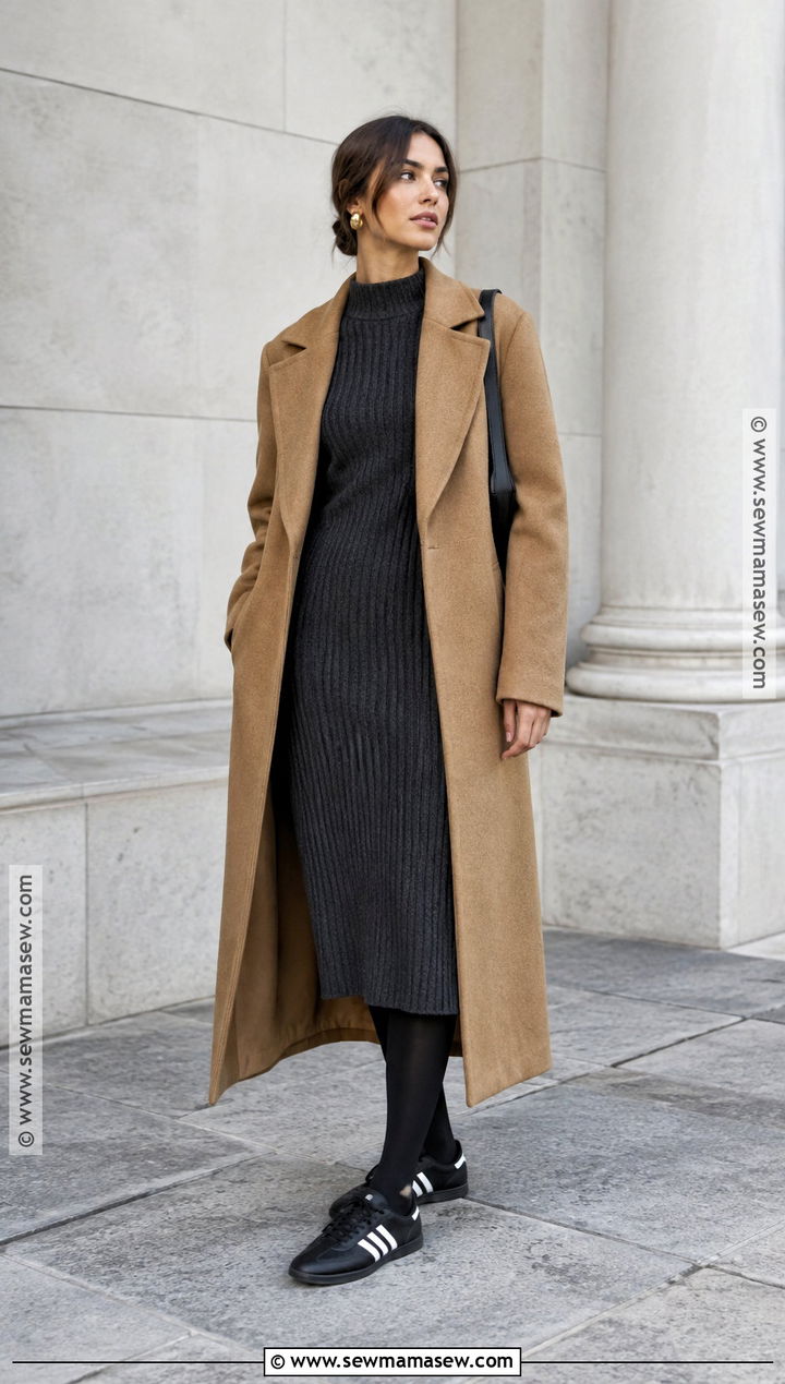 Adidas Taekwondo With Knit Dress And Long Coat - 20 fall adidas shoes
