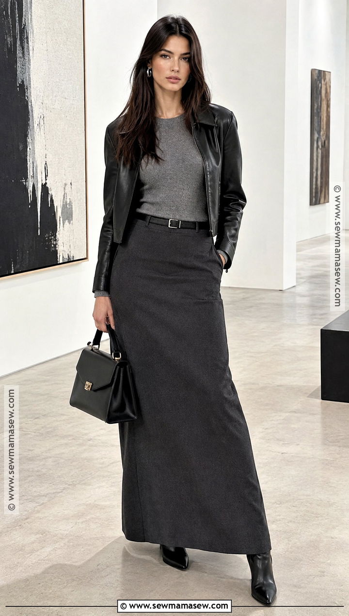 Adriana Lima Gray Sweater And Maxi Skirt Outfit - 20 adriana lima top fall ideas 1998