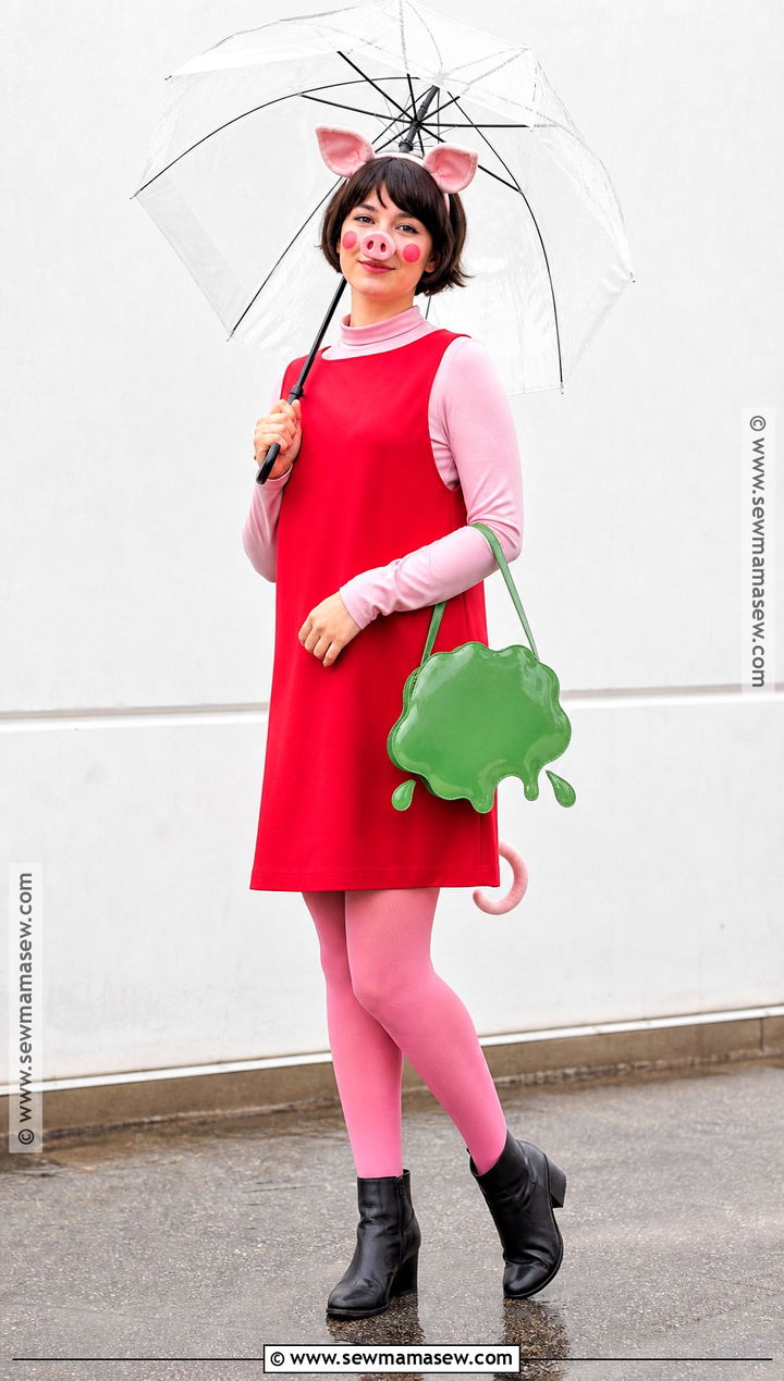 Adult Peppa Pig Costume With Red Shift Dress - 30 peppa pig costume ideas