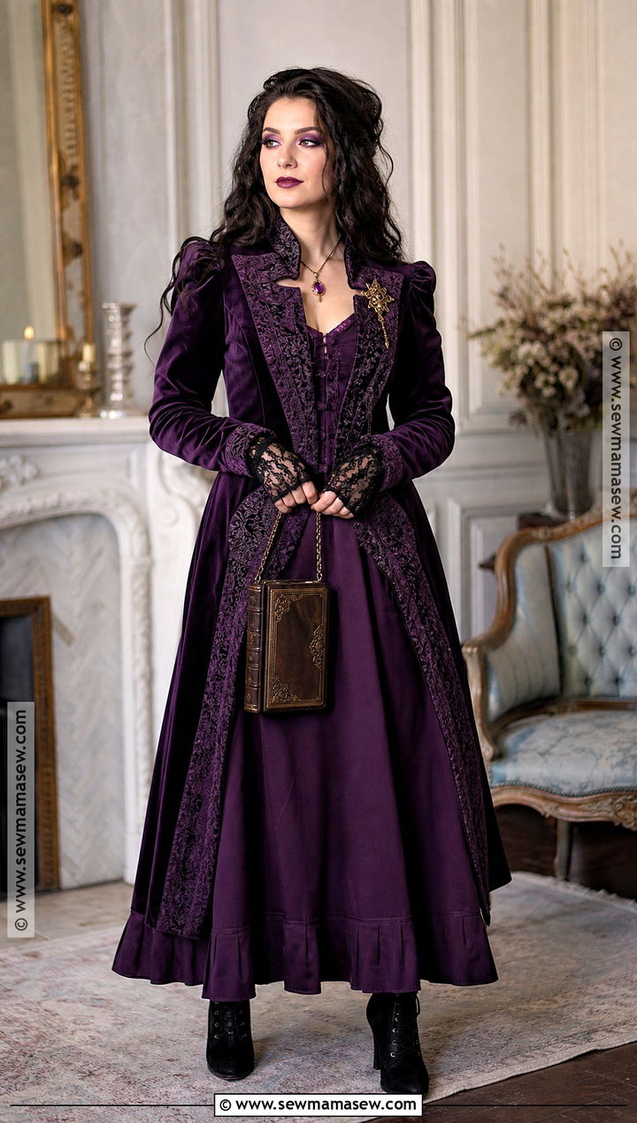 Agatha Harkness Costume With Purple Coat - 30 Marvel Halloween Costumes for Women