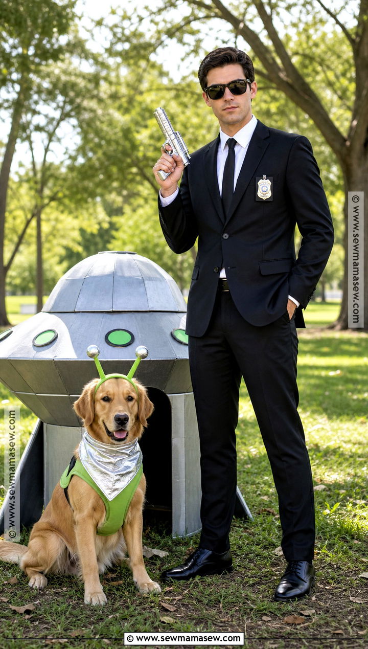 Agent And Alien Dog Costume - 30 men in black costume ideas