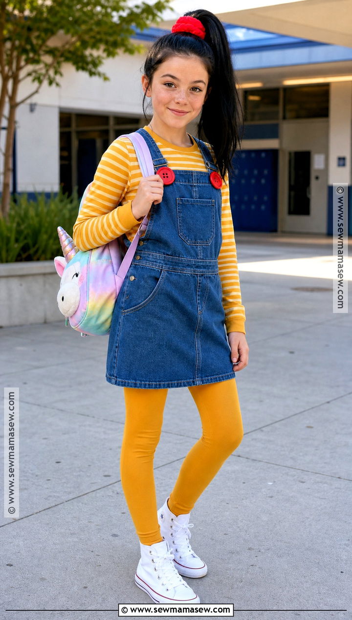 Agnes Costume With Denim Skirt Overalls - 30 agnes costume ideas