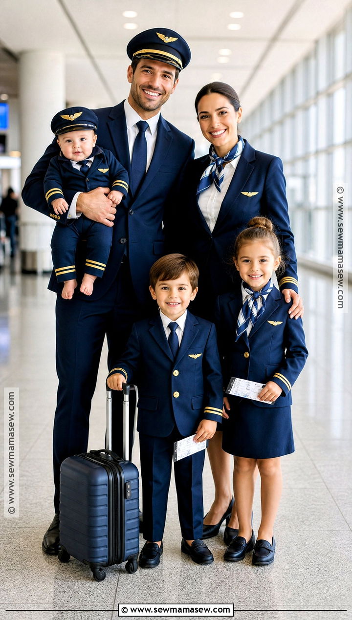Airline Family And Baby Pilot Costume - 40 family costumes with for babies