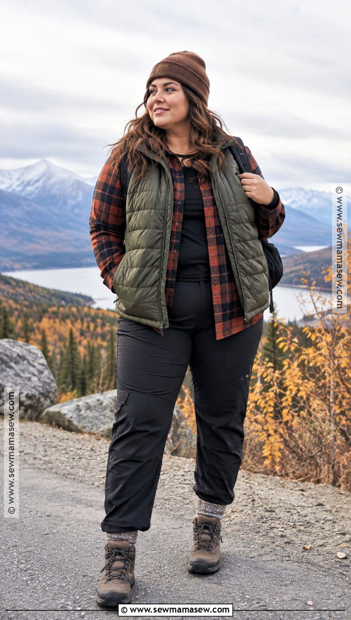 Alaska October Flannel And Puffer Vest Outfit - 15 Alaska In October Outfits