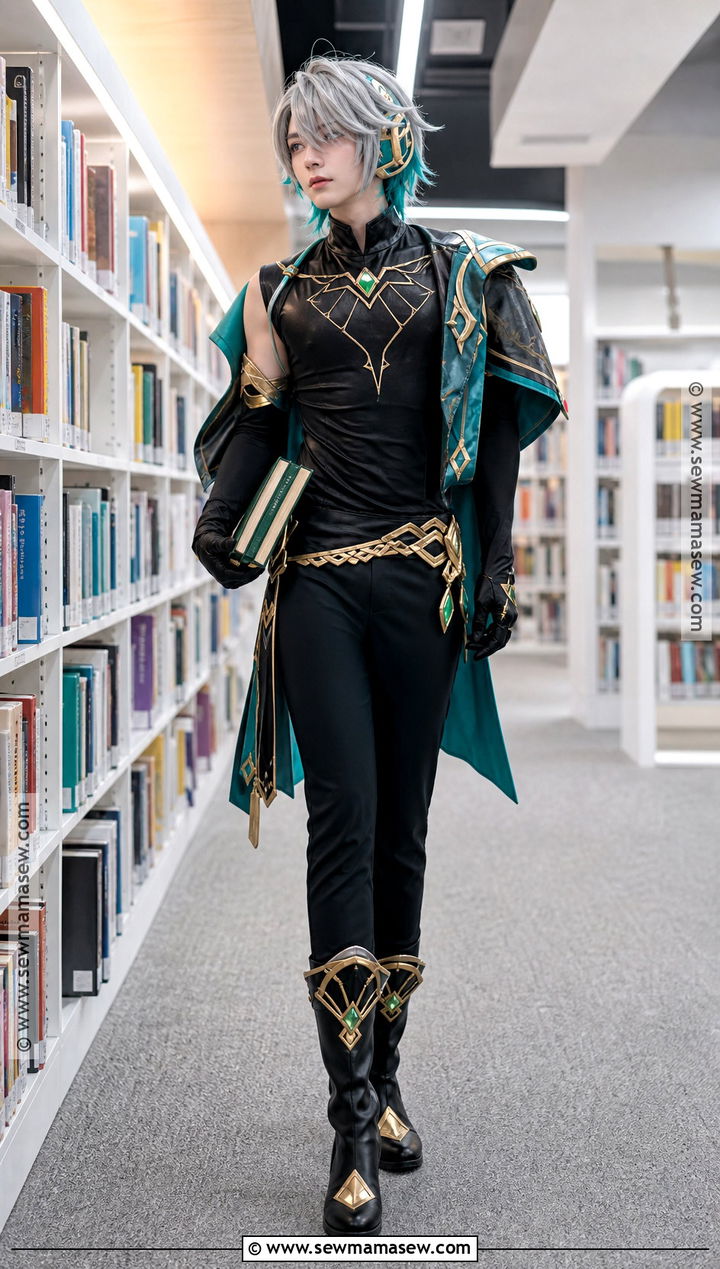 Alhaitham Cosplay With Green And Black Outfit - 30 genshin cosplays